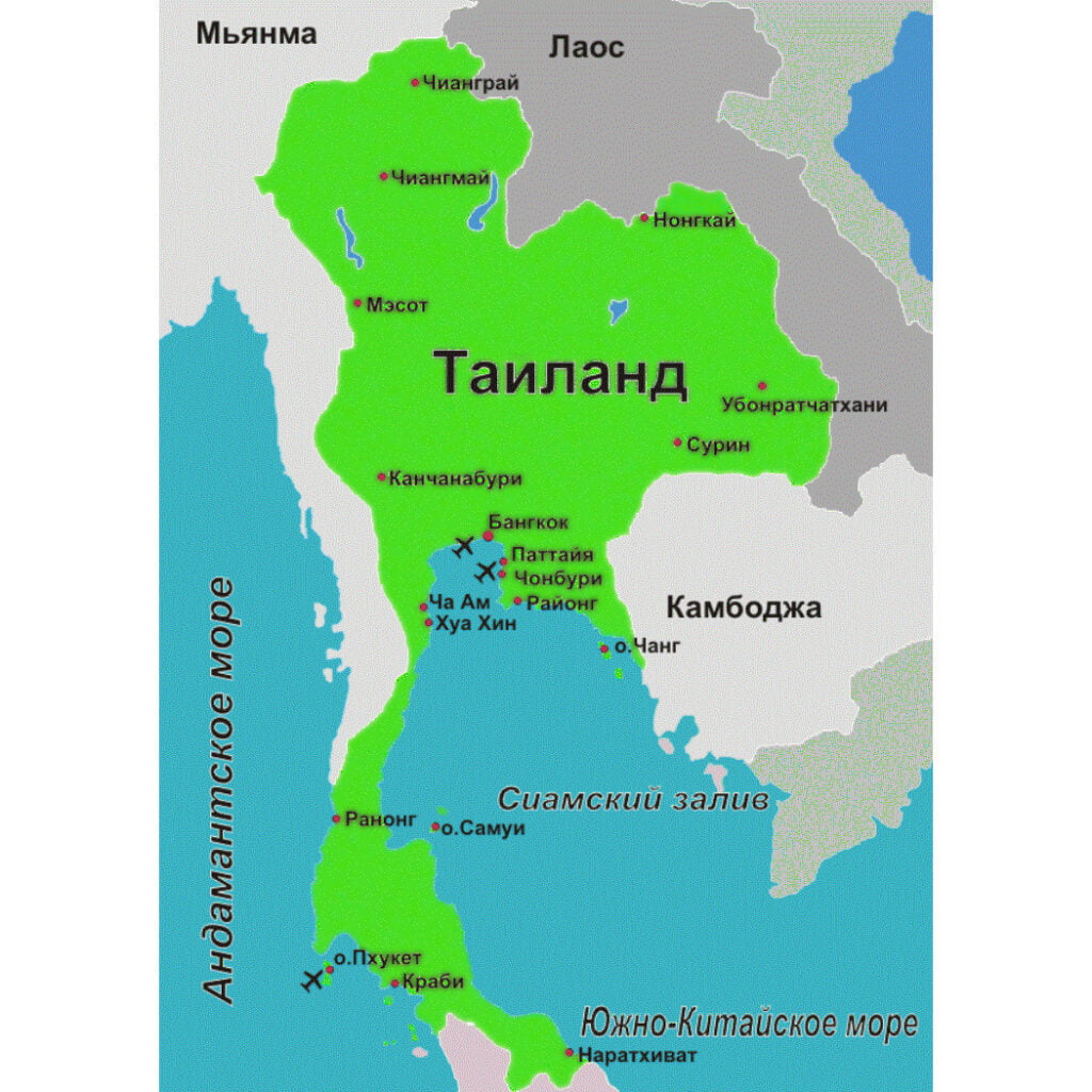 Карта морей тайланда