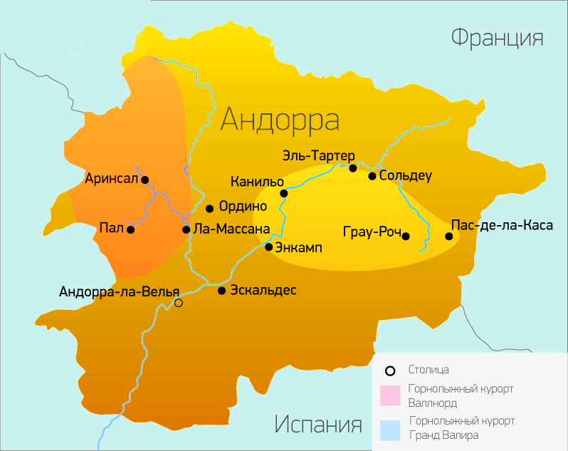 Карта Андорры
